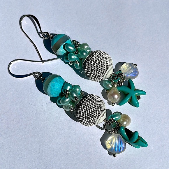 “Ocean Poem” earrings - Picture 4 of 17